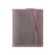 VOSMII Wallet Men's Wallets Genuine Leather Canvas Stitching Wallet Anti-Theft Anti-Magnetic RFID Card Holder (Color : Purple Gray)