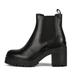 Nine West Shoes | New Nine West Black Leather Chelsea Combat Lug Sole Ankle Boot Women Size 7.5 | Color: Black | Size: 7.5