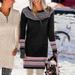 Athleta Dresses | Athleta Winter Fair Isle Sweater Dress Size Xxs | Color: Black | Size: Xxs