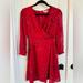 Madewell Dresses | Madewell Size 00 Red Floral Wrap Dress | Color: Red | Size: 00