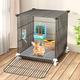 Rabbit Cage, Guinea Pig Habitat Foldable Rabbit Cage Hutch with Pull Out Tray and Caster Platform Guinea Pig Cage Metal Wire Netting Villa, Small House for Ferret, Chinchilla, Hedgehog ( 39*39*40cm)