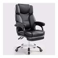 High Back Executive Office Chair, Comfortable Black Leather Desk Computer Chairs with Arms and Back Support, Recliner Office Chair with Footrest，Executive Office Chair with Footrest, High-Back Ergonom