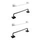 2 Pieces Towel Rail Hanger Towel Bars Wall Mounted Towel Rack Suction Cup Towel Holder Storage Rack Wall-mounted Towel Racks Towel Shelf Rack Single Bar Towel Rack Towel Rod Shelf (Black Whitex2pcs 34