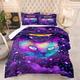 Single Duvet Purple Cat Anti Dust Mite Duvet - Anti Allergen Coverless Duvet - All Year Round Soft Microfiber Quilt Double Machine Washable Duvets,2 Pillowcase