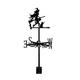 Decorative Wind Vane Black Metal Witch Sorceress Weathervane Garden Mount Yard, Stainless Steel Weathercock Farm Durable Scene, Style D