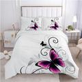 ZDLLDZ Butterfly bedding set Queen King Full Double Duvet Cover Set Quilt Cover Purple Bedding Set 200x220cm+80x80cmx2