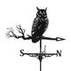 Durable Metal Owl Weathervane Weather Vane Yard Barn Scene Crafts 75cm Tall Retro Wind Speed Spinner 7-02