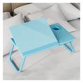 Adjustable Laptop Bed Desk,cup Holder/baffle/folding Leg Portable Multifunctional Bed Tray Table,writing Eating Bed Table Write (Blue 21.7inchs)