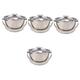 ANSNOW Cooking Bowl Stainless Steel Pan Ramen Noodle Bowl Stainless Steel Pot with Lid Ice Cream Bowls Emixing Bowls Stainless Steel Stockpot Non-Cooking Pot/Silver/17.5 * 17.5 * 10Cm*4Pcs