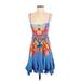 Intimately by Free People Casual Dress - DropWaist: Blue Tropical Dresses - Women's Size Medium