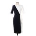 Calvin Klein Casual Dress - Sheath: Ivory Color Block Dresses - Women's Size 2