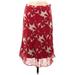 H&M Casual Skirt: Red Floral Motif Bottoms - Women's Size 8