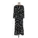 Little Moon Casual Dress - Midi: Black Print Dresses - Women's Size Small