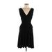 Velvet Torch Casual Dress - Midi: Black Solid Dresses - Women's Size Medium