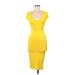 See You Monday Casual Dress - Bodycon: Yellow Dresses - Women's Size Small