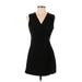 White House Black Market Cocktail Dress - Wrap: Black Solid Dresses - Women's Size X-Small