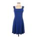 SO Casual Dress - A-Line: Blue Solid Dresses - Women's Size Medium