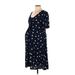 Seraphine Casual Dress: Blue Polka Dots Dresses - Women's Size 10 Maternity