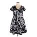 Lane Bryant Casual Dress: Black Floral Motif Dresses - Women's Size 18 Plus