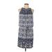 London Times Casual Dress - Popover: Blue Paisley Dresses - Women's Size 10