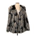 Ladakh Faux Fur Jacket: Gray Chevron/Herringbone Jackets & Outerwear - Women's Size 4