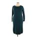 Treasure & Bond Casual Dress - Sweater Dress: Teal Dresses - Women's Size 2X-Large