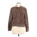 SONOMA life + style Jacket: Brown Acid Wash Print Jackets & Outerwear - Women's Size Medium