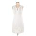 BCBG Casual Dress - Shift: White Grid Dresses - Women's Size 2X-Small