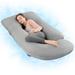 Pregnancy Pillow with Cooling Cover, Side J Type Full-Body Pillow for Back, Legs and Belly Support, Comfortable Cooling Cover