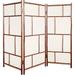 Handcrafted Bamboo Folding 3-Panel Room Divider Privacy Screen, Ecru Fabric