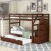 Twin-Over-Twin Wood Bunk Bed with Twin Size Trundle and 3 Storage Stairs