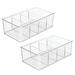 mDesign Plastic Kitchen Pantry Food Storage Organizer Bin, 2 Pack - 6 X 10.5