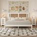 3-Pieces Bedroom Sets Queen Size Platform Bed with Natural Rattan Headboard,2 Nightstands with Three Drawers
