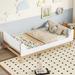 Twin Platform Bed with Headboard, Footboard, Safeguards, Built-in Bed-end Book Storage Rack