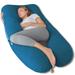 Pregnant Pillows for Sleeping, U Shape Pregnancy Body Pillows with Navy Blue Jersey Pillowcase