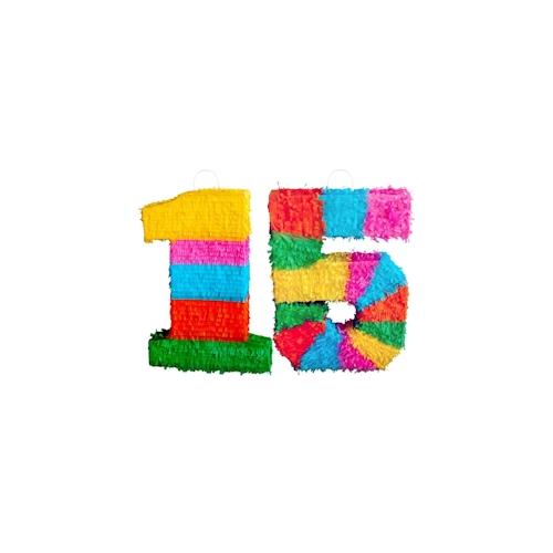 Pinata Zahl 15 bunt