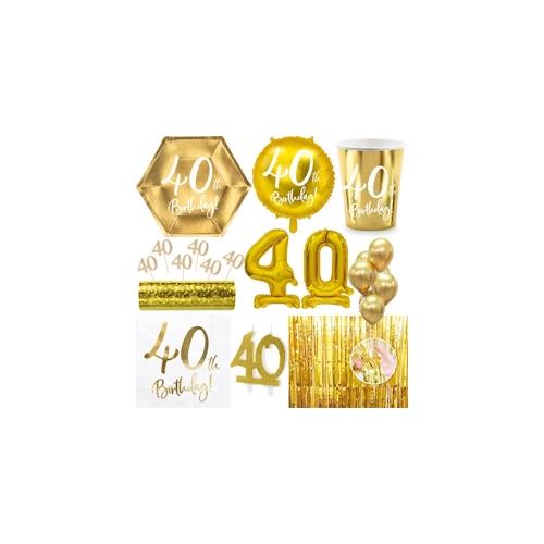 40. Geburtstag Geburtstagsdeko Party Set Zahl 40 Jahre gold Partyartikel