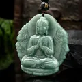 Pendentif en Jade naturel en forme de graine de bouddha Amitabha breloques homme et femme Saint