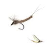 3pcs CDC Mayfly Feather Wing Fly Fishing Lure Dry flys Deer Hair Body Fly leging Hook #10 #12 #14