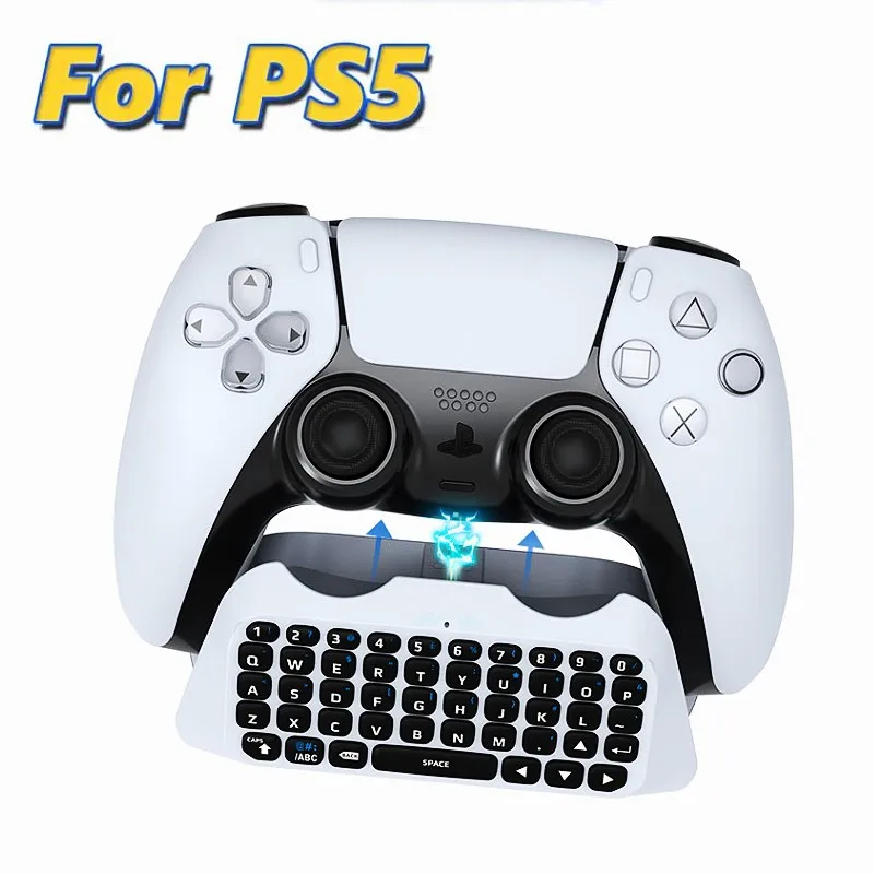 Für Sony PS5 Dual Sence Joystick Wireless Bluetooth-Controller Chat Pad Tastatur für Playstation 5 Gamepad Mount eingebauten Lautsprecher Image