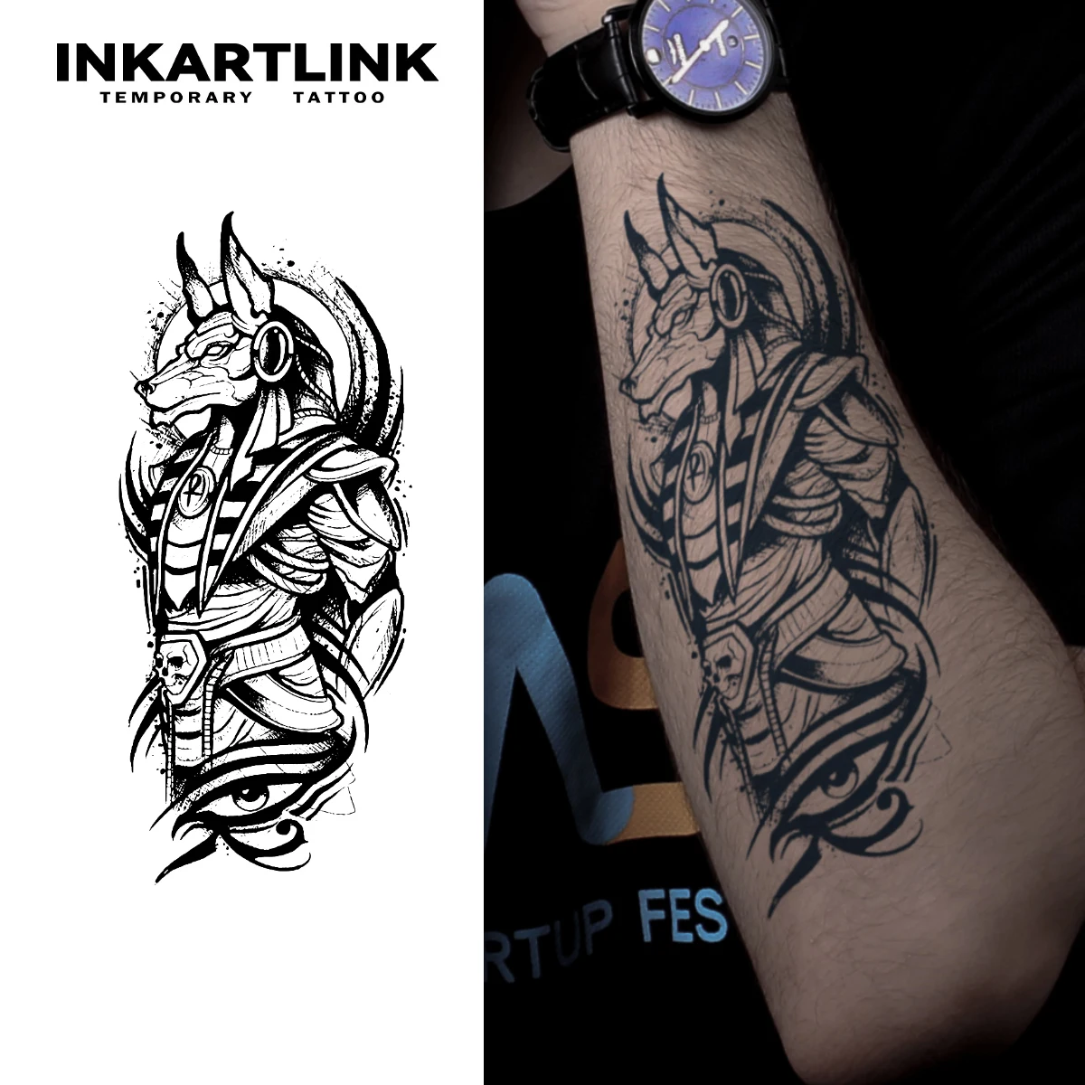 Temporärer Wolf-Tattoo-Aufkleber, wasserfestes magisches Tattoo, hält bis 15 Tage langes Fake-Tattoo, semi-permanentes Tattoo Image