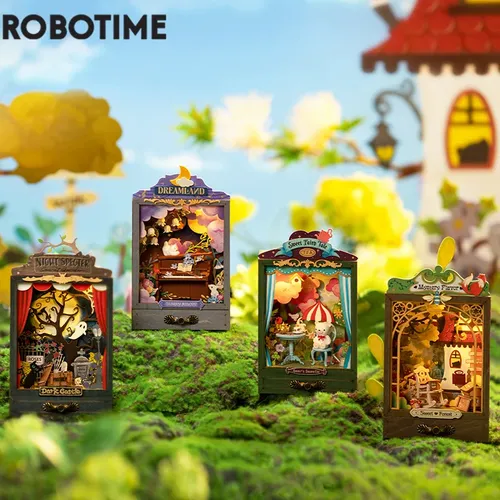 Robotime Rolife Puppenhaus DIY Miniatur Geheimnis Garten Box Theater mit Licht 4 Styles Home Decor