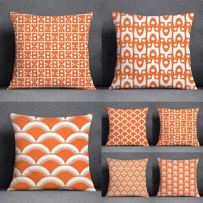 Kissenbezug Orange Serie Muster Bedruckt Zuhause Wohnzimmer Sofa Büro Dekorativer Kissenbezug Image