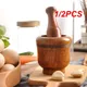 1/2pcs Harz Mörser Stößel Set Holz schleif schale Haushalts küche Handbuch Knoblauch Ingwer Gewürze