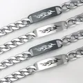 Bracelet à motif de Dragon pour hommes Totem Punk gravure en acier inoxydable accessoires de