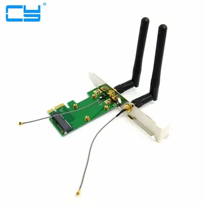 Adaptateur sans fil pci-e Mini pci express vers pcie Express carte réseau wi-fi avec deux antennes