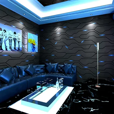Ktv Tapete Wand verkleidung 3d Stereo Musik Bar Dekor Flash-Technologie Sinn Spielzimmer Tapete Dekoration von Esports Räume Image