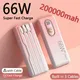 66W Power Bank Cute Little Bear 200000mAh ricarica Super veloce Power Bank caricabatterie portatile