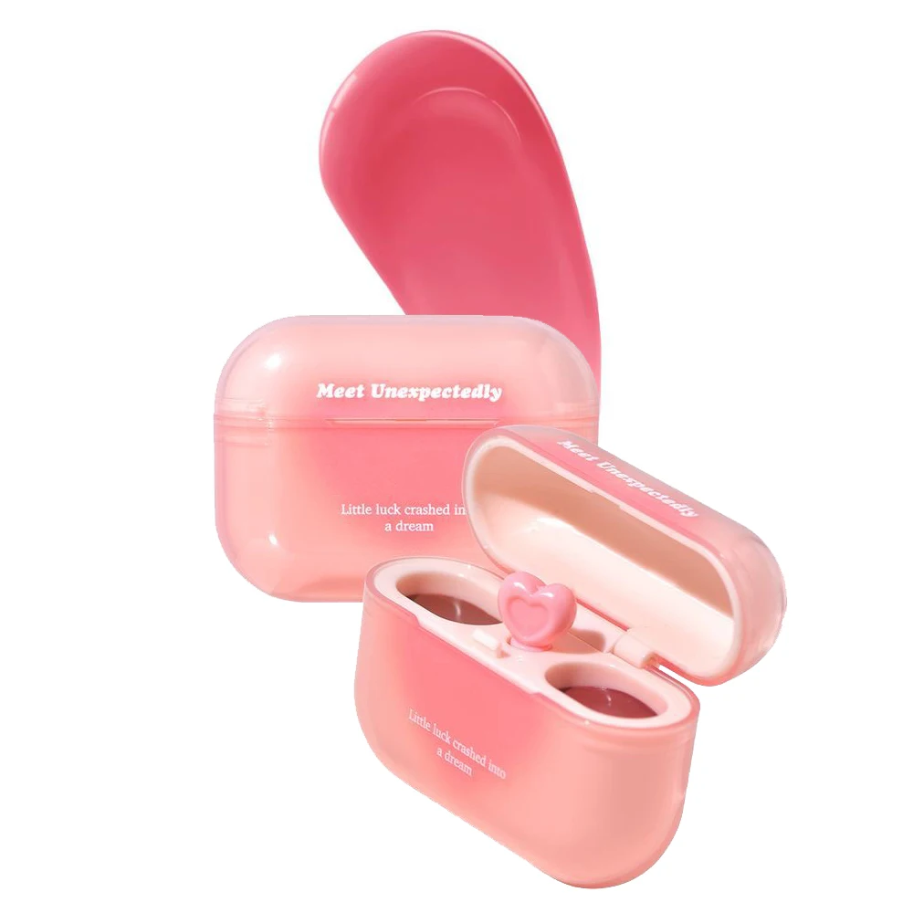 GOGO TALES Doppelter Lipgloss, verspiegelte Farbe, koreanischer Lippenstift, matt, nicht klebend, Lippenschlamm, langanhaltendes veganes Make-up Image