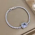 Zunderes-Bracelet à breloques en acier inoxydable diamant pour femme grand bracelet de luxe bijoux